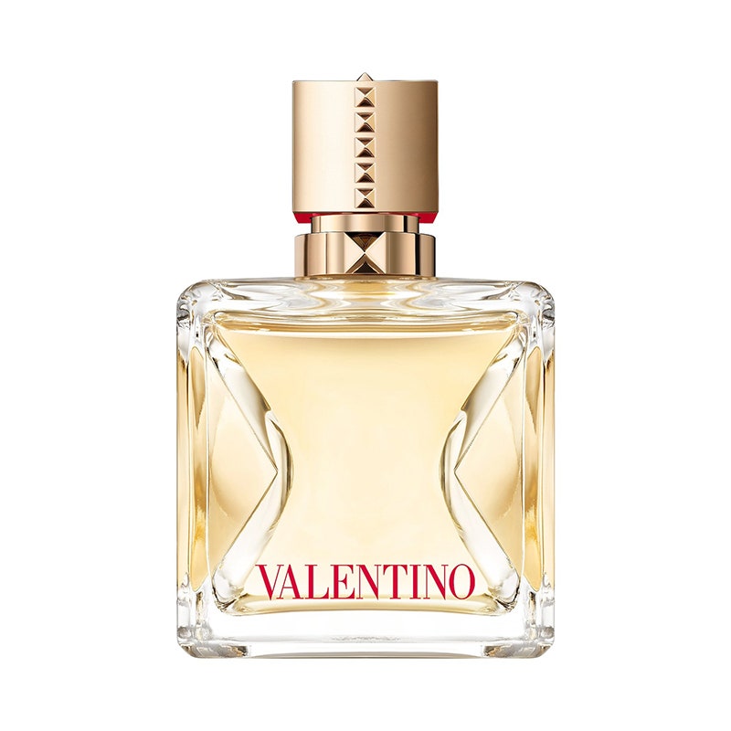 Eine Flasche des Valentino Voce Viva Eau de Parfum auf weißem Hintergrund