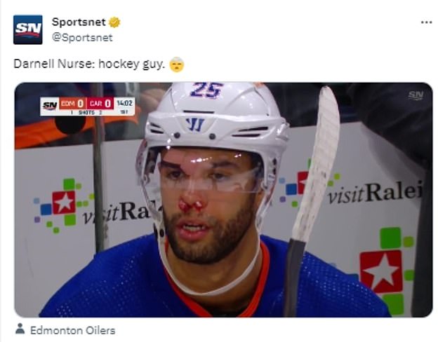 Nurse wurde dem größten Klischee des Sports gerecht („Er ist ein Hockeyspieler“) und spielte trotzdem 20 Minuten