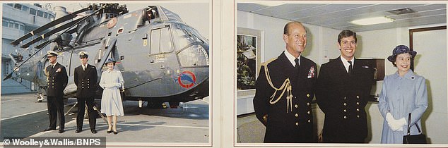 Die Karte von 1982, dem Jahr, in dem der Falklandkrieg endete, zeigte Prinz Andrew, der während des Krieges berühmt diente