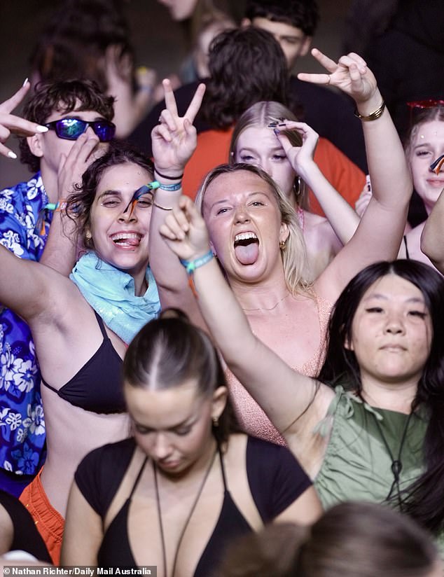 Teenage partygoers on the Gold Coast were quizzed in the street about what they will be doing at schoolies that they won't telling their parents (pictured, schoolies on the Gold Coast)