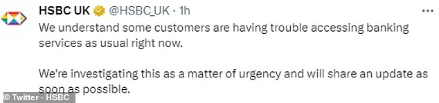 HSBC hat den Ausfall nun bestätigt und sagt, dass man „dringend eine Untersuchung durchführt“.  „Wir verstehen, dass einige Kunden derzeit Schwierigkeiten haben, wie gewohnt auf Bankdienstleistungen zuzugreifen.  „Wir untersuchen dies dringend und werden so schnell wie möglich ein Update veröffentlichen“, heißt es auf X (ehemals Twitter).
