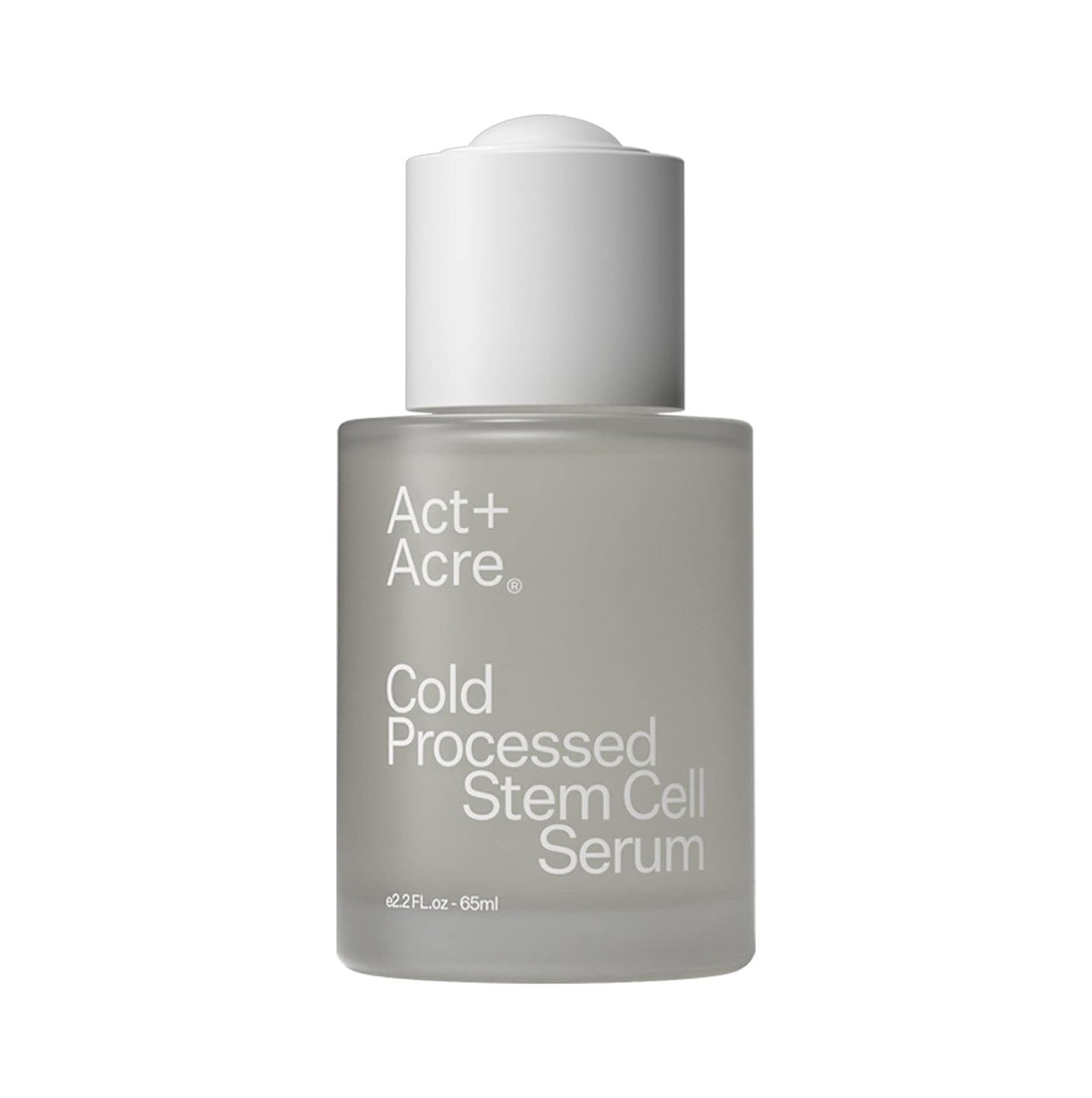 Act+Acre Kaltverarbeitetes Stammzellserum auf weißem Hintergrund