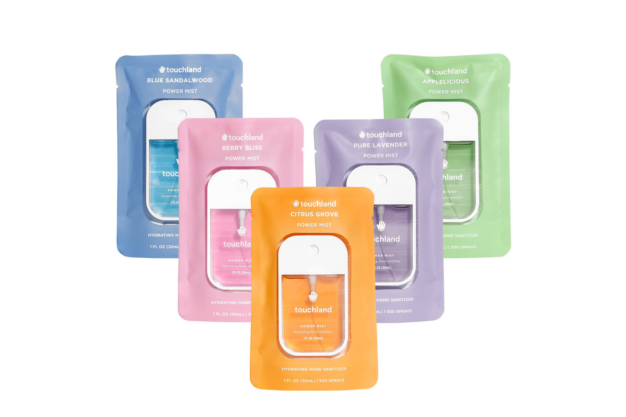 Five Touchland Hand Sanitizers