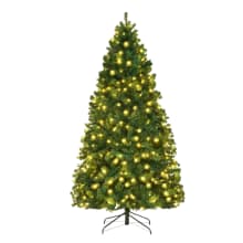 Produktbild des Costway 7-Fuß vorbeleuchteten PVC-Weihnachtsbaums mit Scharnieren