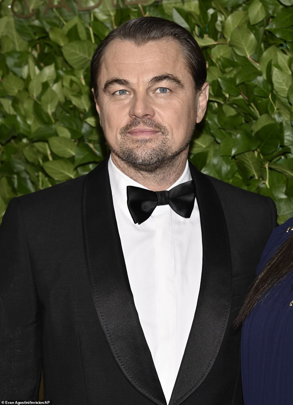 All dressed up: DiCaprio looked dapper in a suit and bow tie