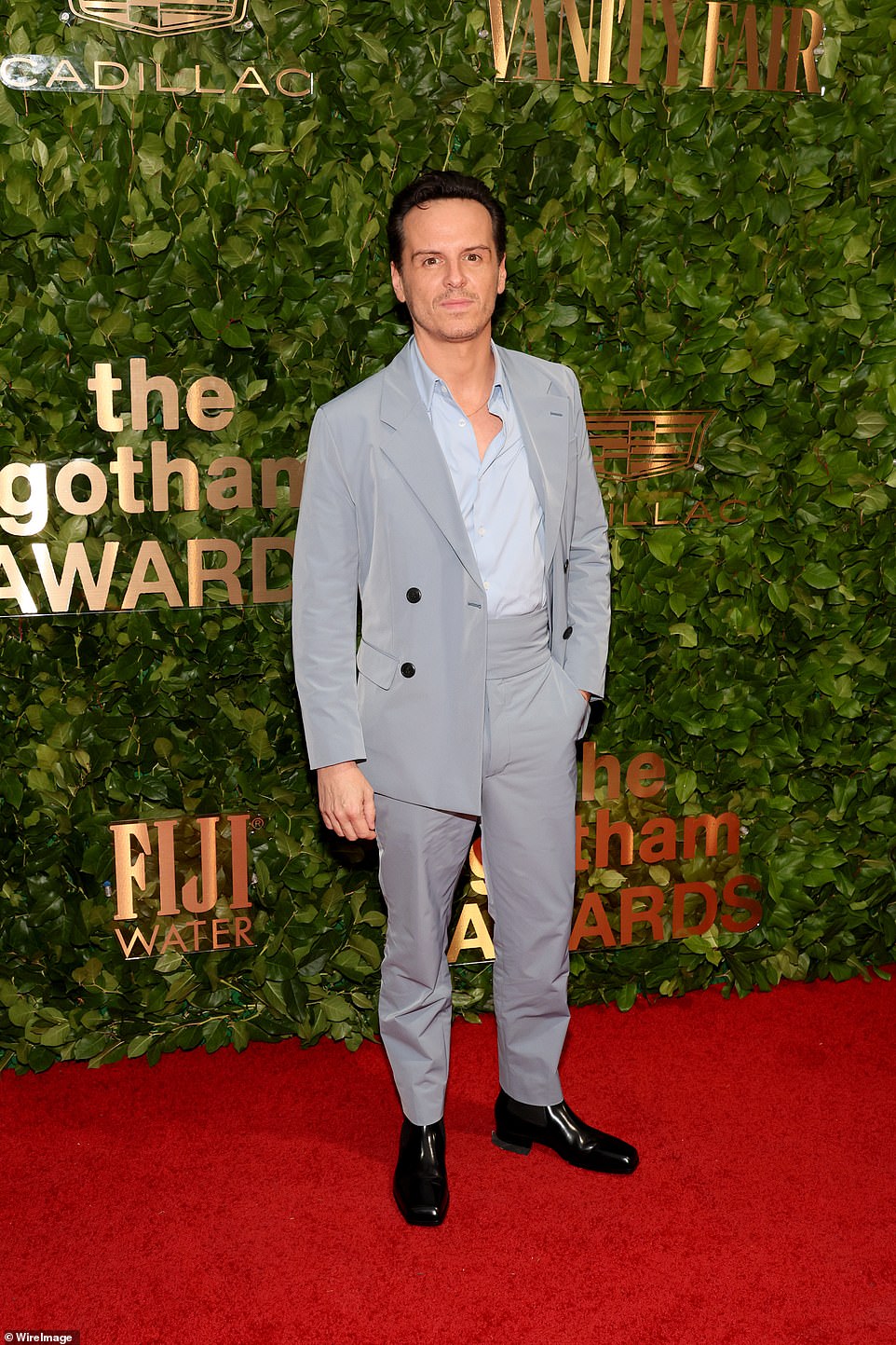 Andrew Scott, who was nominated for Outstanding Lead Performance, wore a grey suit and blue dress shirt