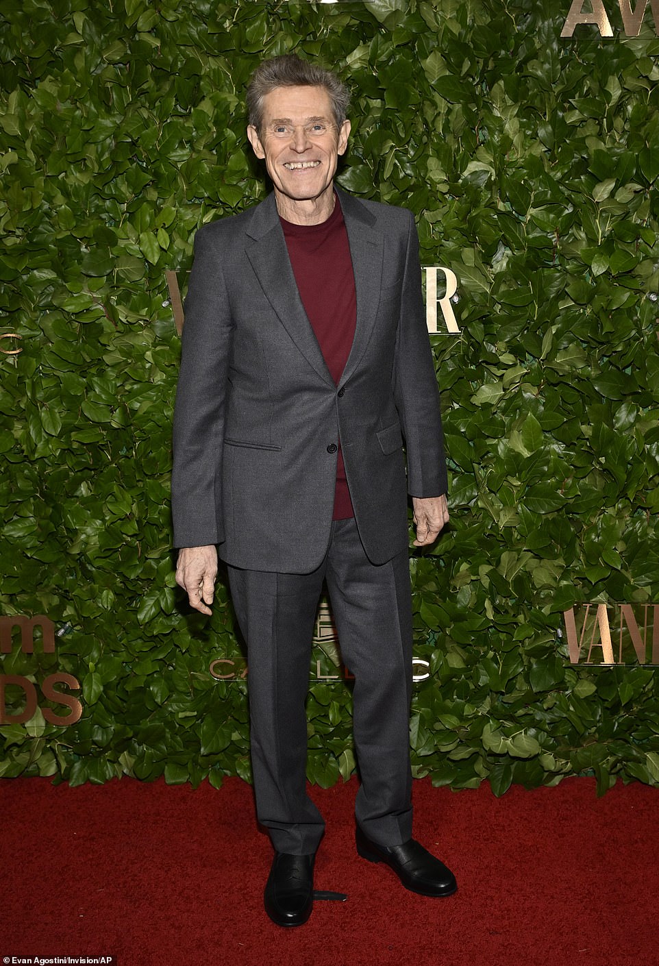Willem Dafoe, who has earned four Academy Awards over his career, appeared in high spirits as he posed on the red carpet
