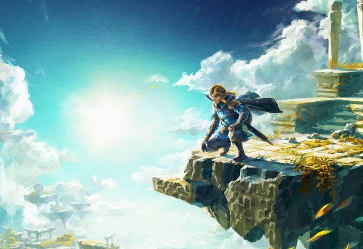 Link übersieht Hyrule im Schlüsselbild von The Legend of Zelda: Tears of the Kingdom.