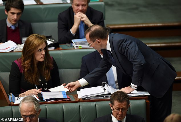 Einige aufmerksame politische Beobachter haben Vergleiche zwischen der Reaktion von Herrn Dutton und der Arbeit von Tony Abbott im Jahr 2013 gezogen, als er von Peta Credlin beraten wurde (im Bild zusammen).