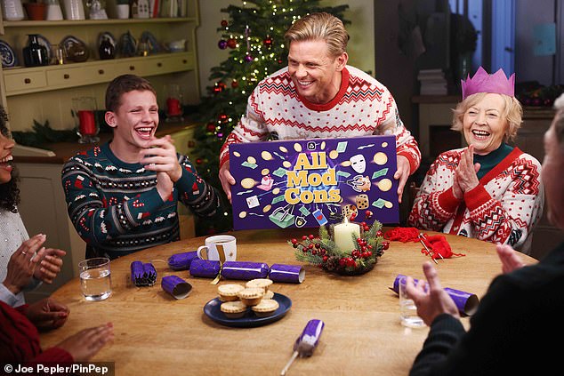 Jeff is fronting a Christmas campaign for NatWest about being fraud-savvy.Filming the campaign, which features a board game, All Mod Cons (pictured), that can be played in selected NatWest stores to raise awareness of modern financial scams, involved working with his younger son Freddie, 19, who seems to be another natural on camera
