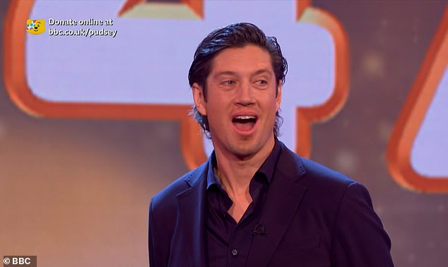 Amazing: Elsewhere during Children In Need, Vernon Kay was left speechless after discovering he had raised £5million with his 115-mile Ultramarathon