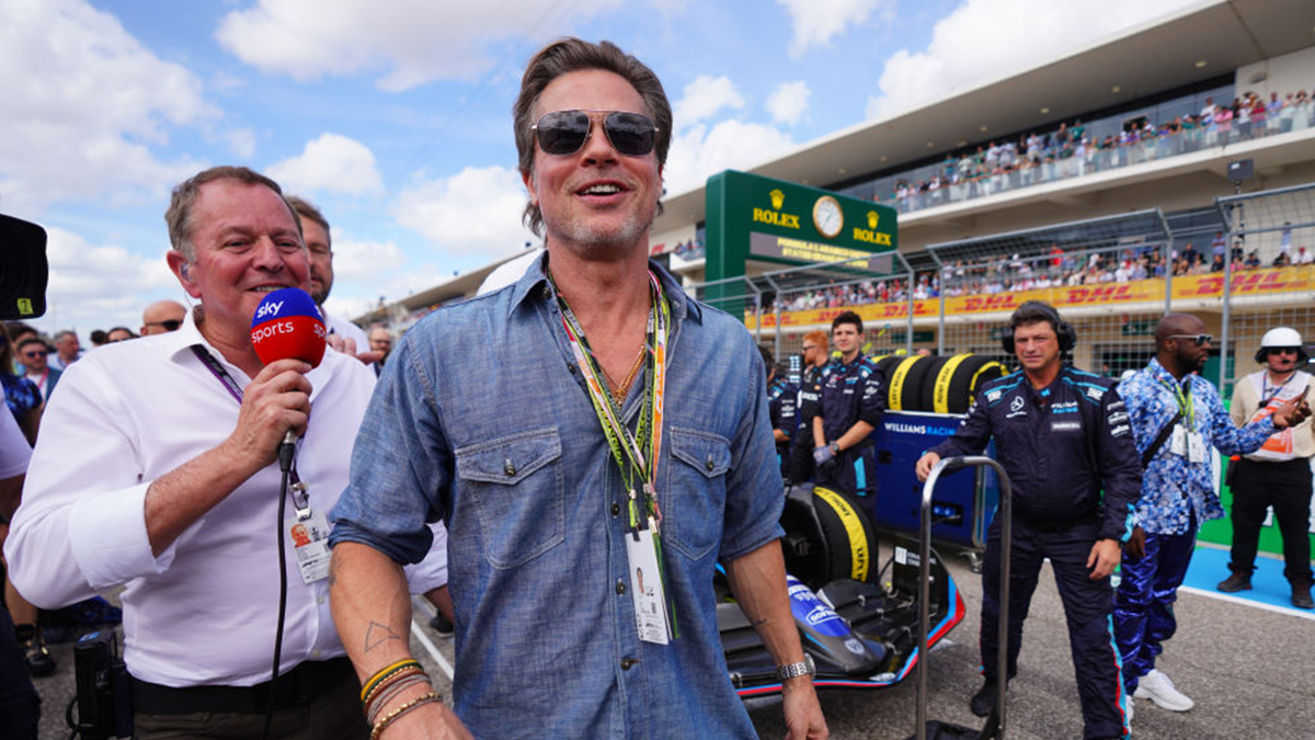 Brad Pitt bei einem F1-Rennen