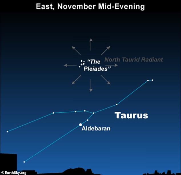 An diesem Wochenende wird der Tauriden-Meteorschauer seinen Höhepunkt erreichen.  Vom Sternbild der Plejaden aus sollten Betrachter helle Sternschnuppen sehen können, die sich relativ langsam bewegen