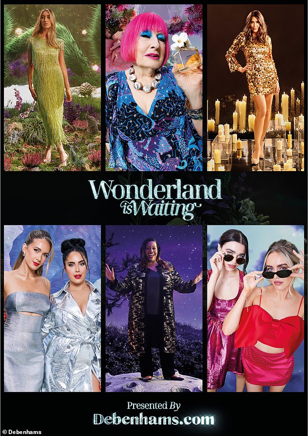 Alison Hammond, Lisa Snowdon, Sophie Habboo and designer Zandra Rhodes to name a few, feature in the star-studded Debenhams Wonderland is Waiting Christmas advert