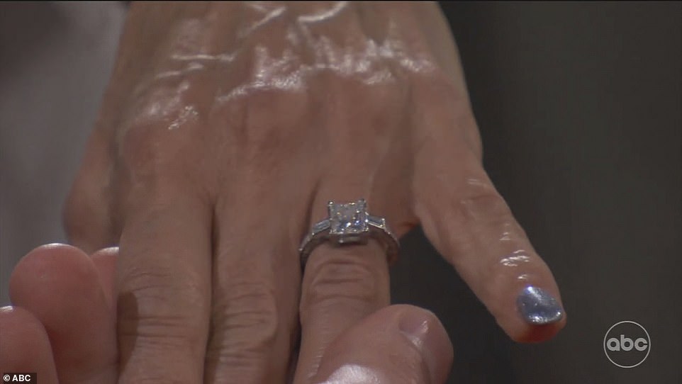 She showed off the ring on the finale and during the After The Final Rose