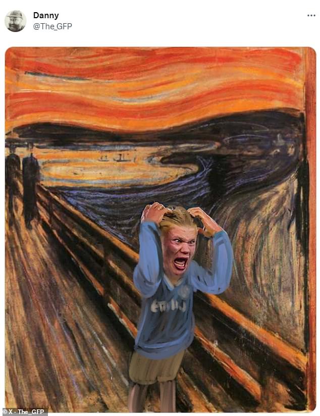 Ein anderer fügte den Stürmer von Man City in Edvard Munchs ikonisches Gemälde „Der Schrei“ ein