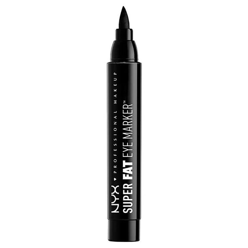 Nyx Professional Makeup Super Fat Eye Marker dicker schwarzer Eyeliner-Marker auf weißem Hintergrund