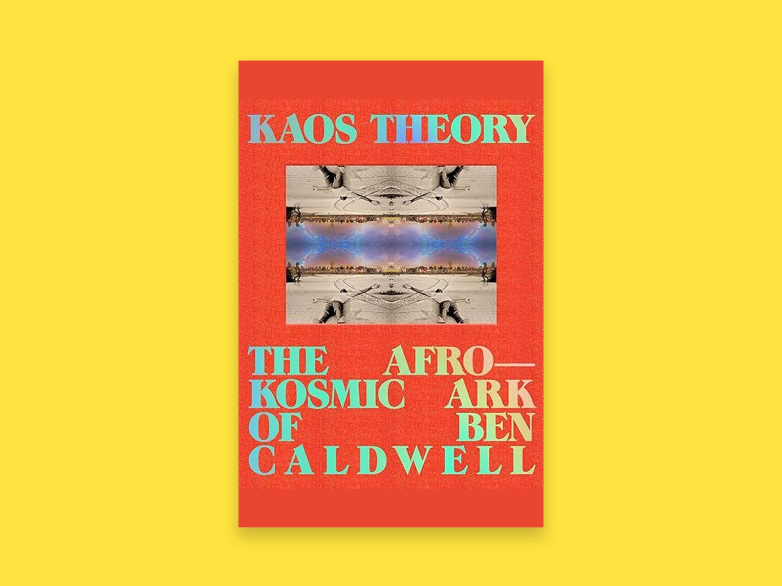 Buchcover von „KAOS Theory“ auf gelbem Hintergrund.