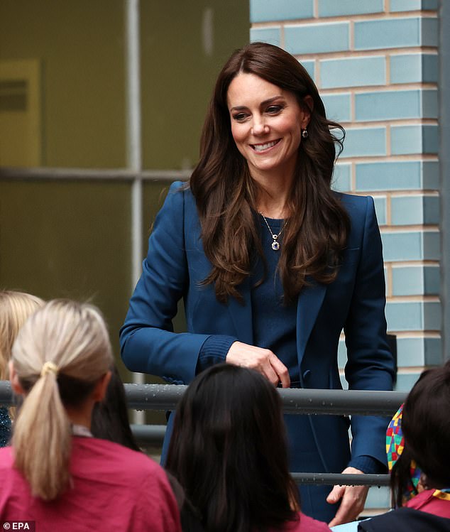 The Princess looked in her element as she chatted to children