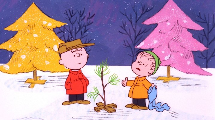 In A Charlie Brown Christmas spielen zwei Jungen im Schnee.