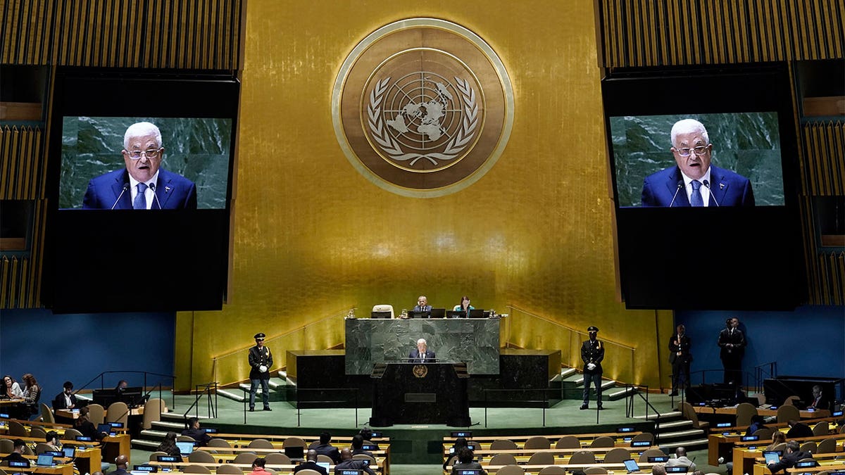 Der palästinensische Präsident Mahmoud Abbas spricht vor der Generalversammlung der Vereinten Nationen