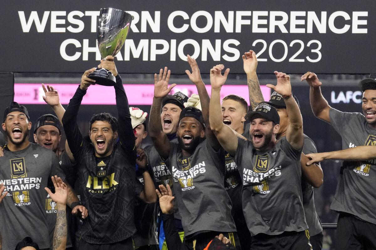 LAFC-Spieler jubeln nach dem Finale der MLS Western Conference 