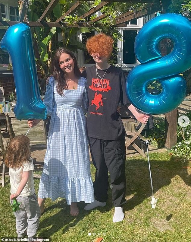 Sonny celebrating his 18th birthday with his mother, singer-songwriter Sophie Ellis-Bextor