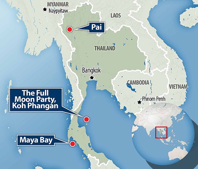 Maya Bay, Pai und The Full Moon Party auf Koh Phangan konnten dem Hype um den Influencer allesamt nicht gerecht werden