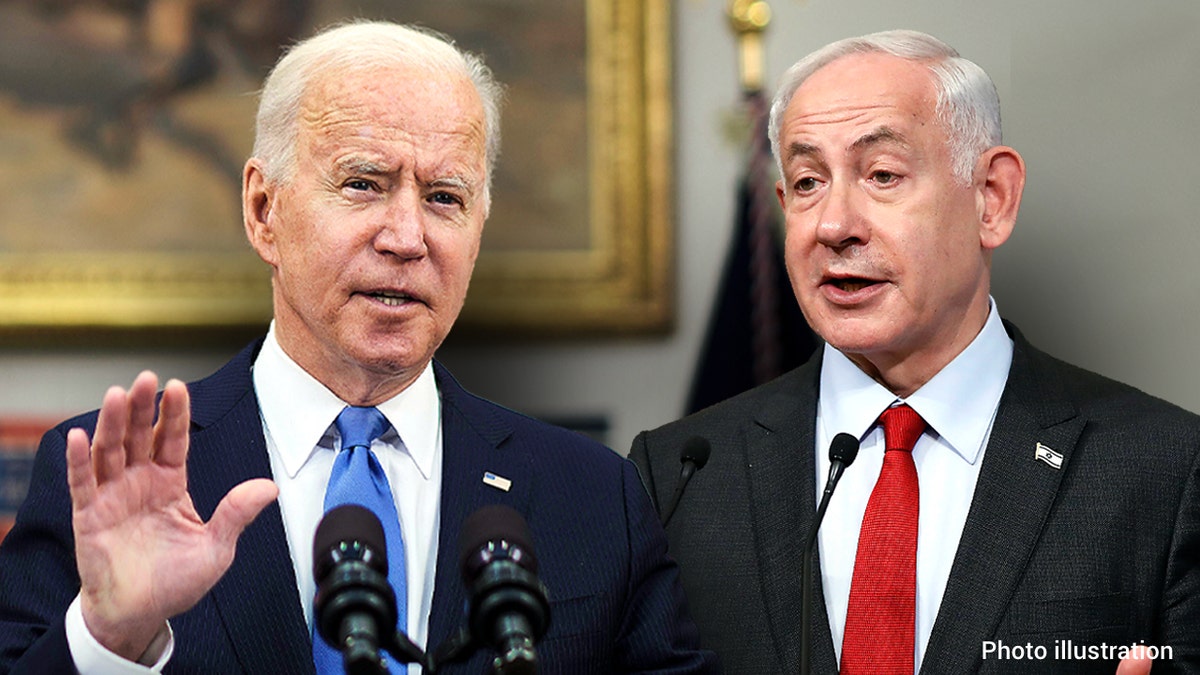 Zusammengesetztes Bild von Biden und Netanjahu