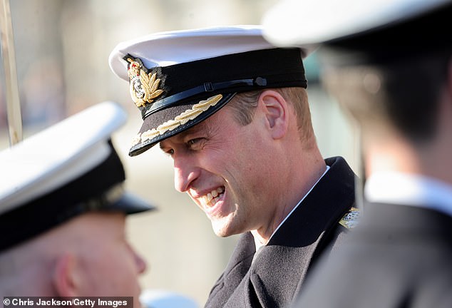 William appeared to be in high spirits as he today made an appearance at The Lord High Admiral's Divisions at Britannia Royal Naval College