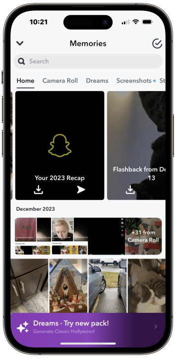 Snapchat Recap 2023 auf einem iPhone finden.