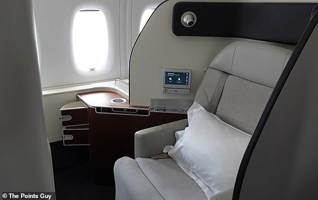 Die First-Class-Kabine des Qantas A380 ist in einer 1-1-1-Konfiguration angeordnet
