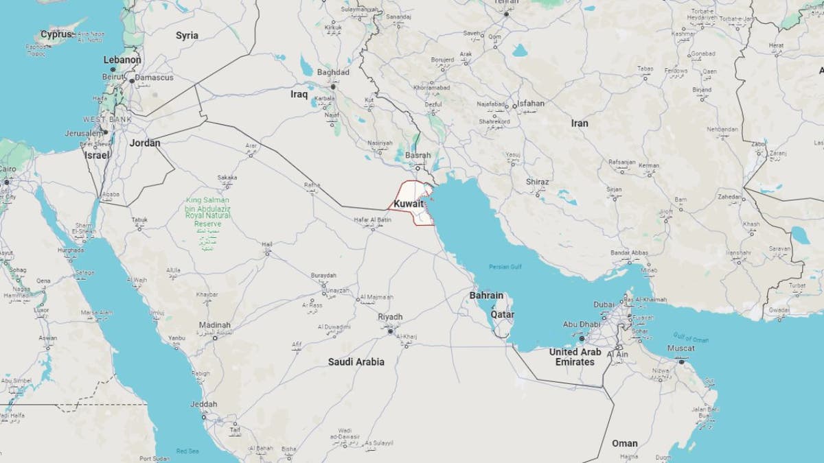 Das Land Kuwait auf Google Maps lokalisiert