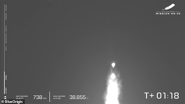 Die Rakete flog in Richtung Weltraum und lieferte Blue Origin epische Aufnahmen der Mission