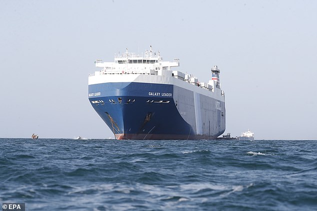Das Frachtschiff Galaxy Leader wurde am 5. Dezember 2023 von den Houthis vor der Küste des Hafens Al-Salif am Roten Meer in der Provinz Hodeidah, Jemen, beschlagnahmt