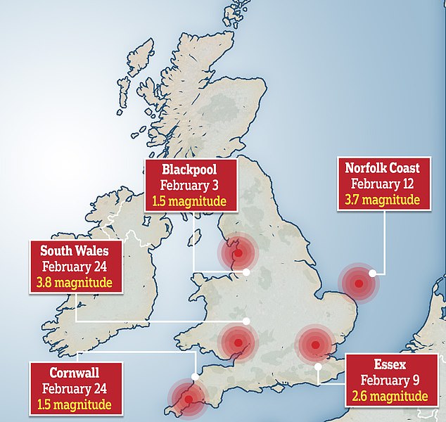 Wales war in diesem Jahr nicht der einzige Ort, der von Erdbeben betroffen war, da schwere Erschütterungen Teile des Vereinigten Königreichs von Blackpool bis Essex erschütterten