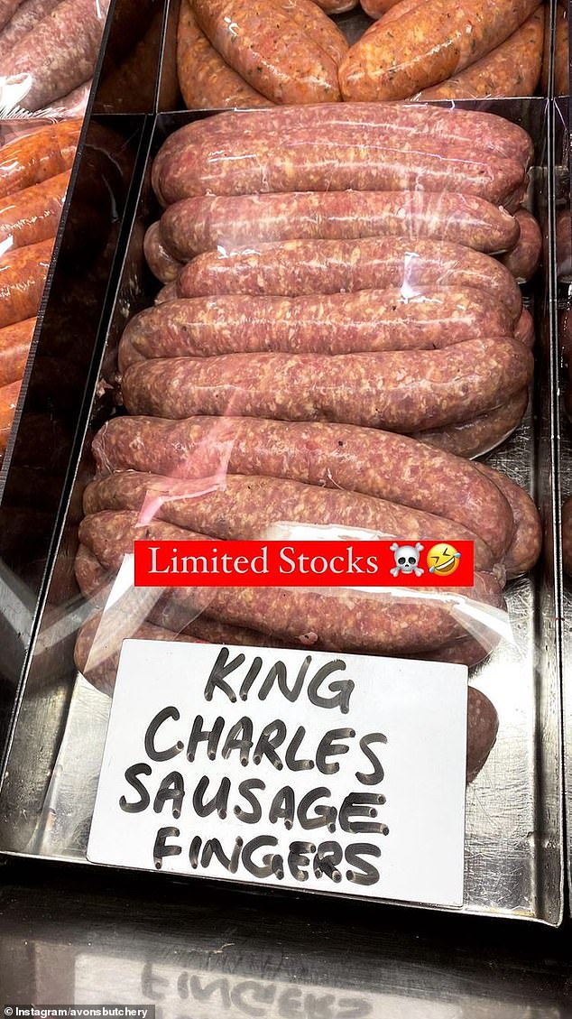 Avon's Butchery in Auckland, New Zealand announced on Wednesday that they were now selling 'King Charles Sausage Fingers' in reference to the new-King's enlarged fingers