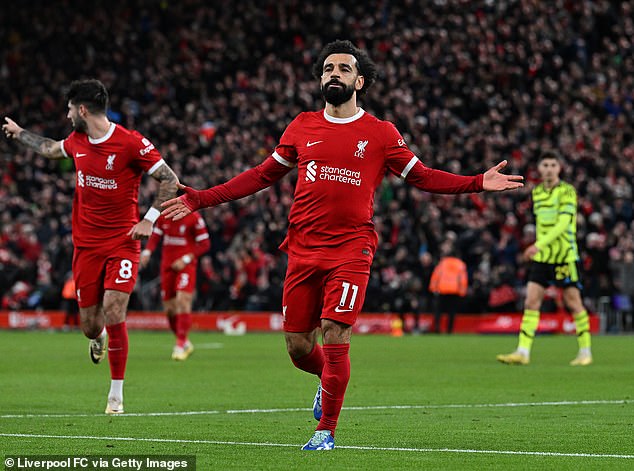 Es war Salahs zwölftes Premier-League-Saisontor, wobei der Ägypter im Rennen um den Goldenen Schuh nun zwei Tore hinter Erling Haaland liegt