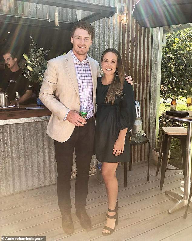 Gary and Amie (both pictured in happier times) split in 2020 when he travelled with his Geelong teammates to Queensland to join the AFL Covid hub, while Amie stayed in Victoria with their children, Bella, three, and Sadie, two