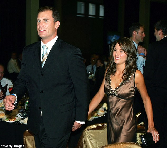 Wayne Carey's ex-wife Sally McMahon has all but vanished from the public eye since her split from the AFL star in 2006. (The former couple are pictured in 2005)