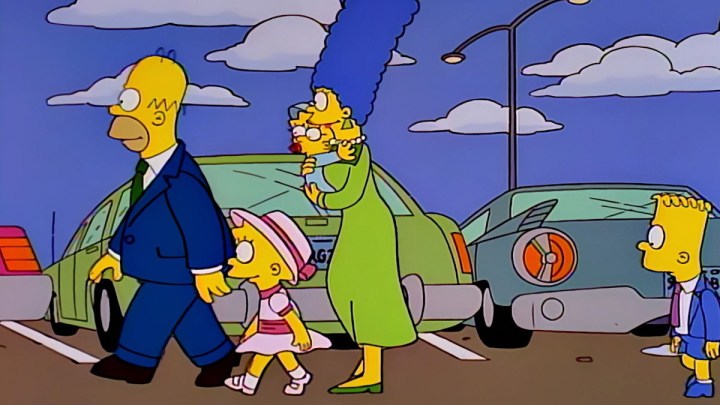 The Simpsons shun Bart.