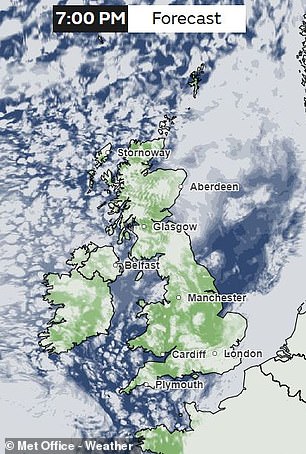 Die Wolkendecke wird es schwierig machen, den Meteorschauer zu sehen und wird Teile des Südostens und Schottlands beeinträchtigen