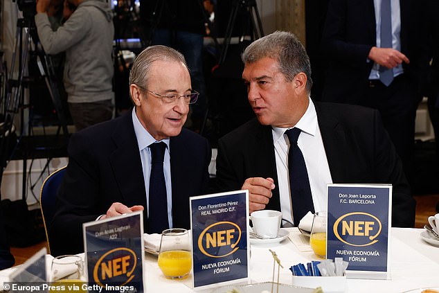Madrids Chef Florentino Perez und Barca-Chef Joan Laporta waren zwei der stärksten Unterstützer der Liga
