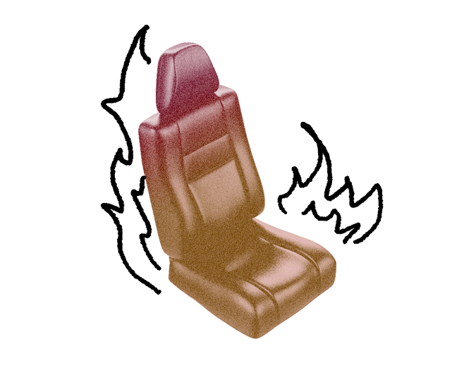 Autositz mit Hitzeflecken