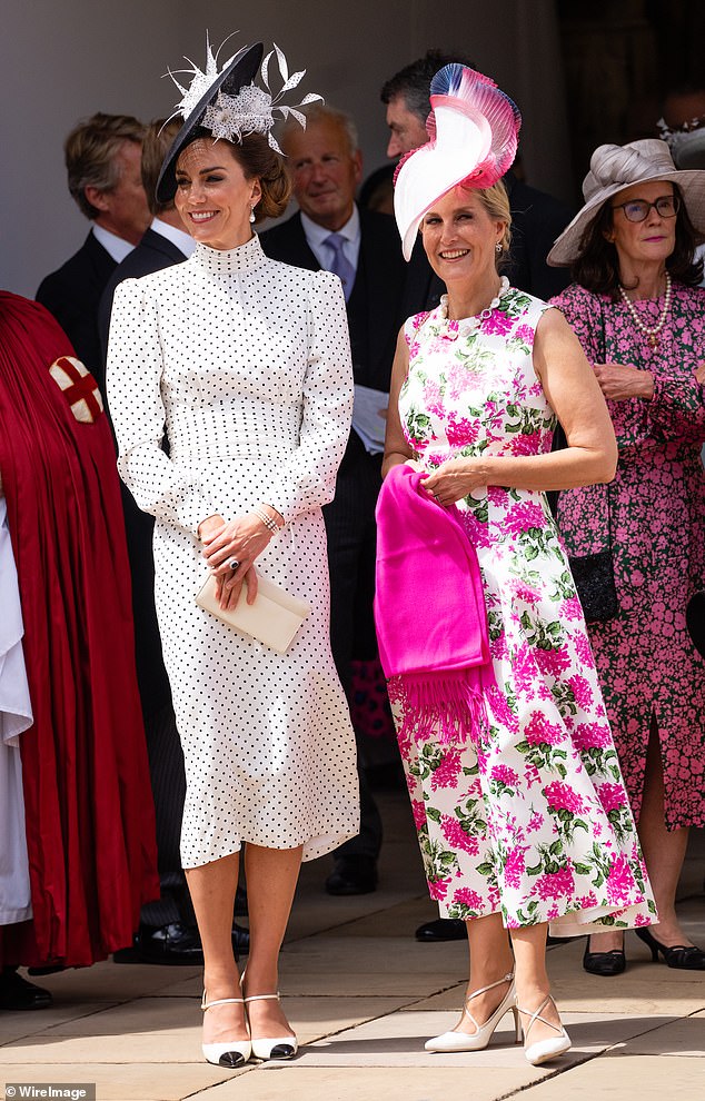 Polka dot princess Kate was radiant as she attended the Order of the Garter ceremony wearing an elegant Alessandra Rich midi dress