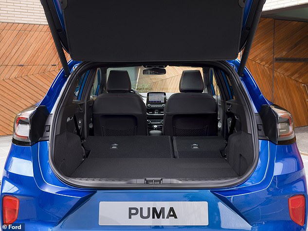 Every Puma comes with 60/40 split-folding rear seats, though they didn't drop entirely flush with the boot floor in our test car