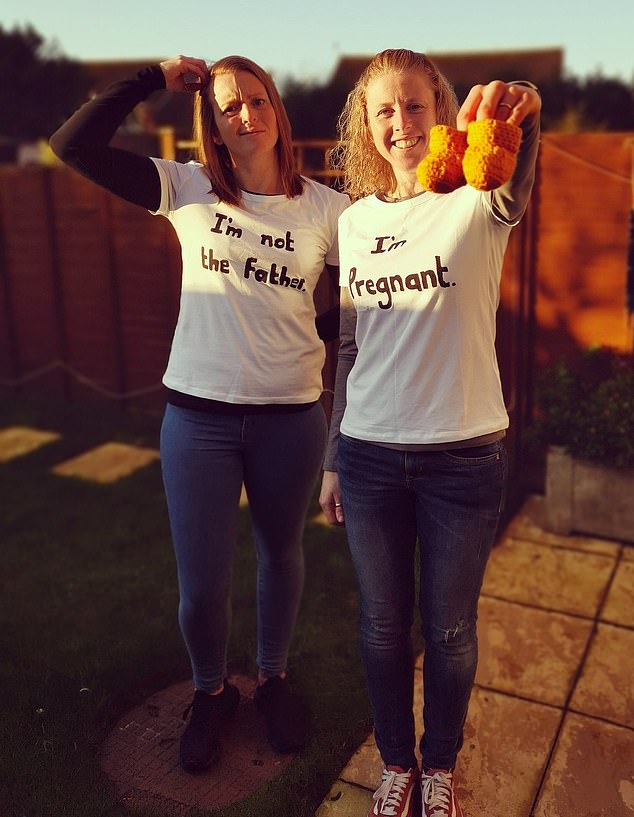 The pair shared a hilarious photo announcing Laura's pregnancy on December 28, 2019, with Laura wearing an 'I'm pregnant' shirt while wife Gemma scratched her head in a 'I'm not the father' t-shirt