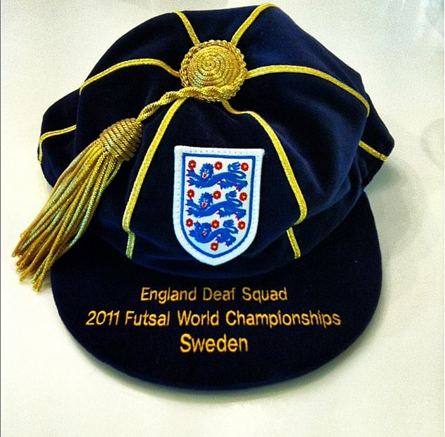 Gemma, who played for England's deaf squad, was proud of her sporting achievements - and shared this image of her first cap for the Lionesses on social media
