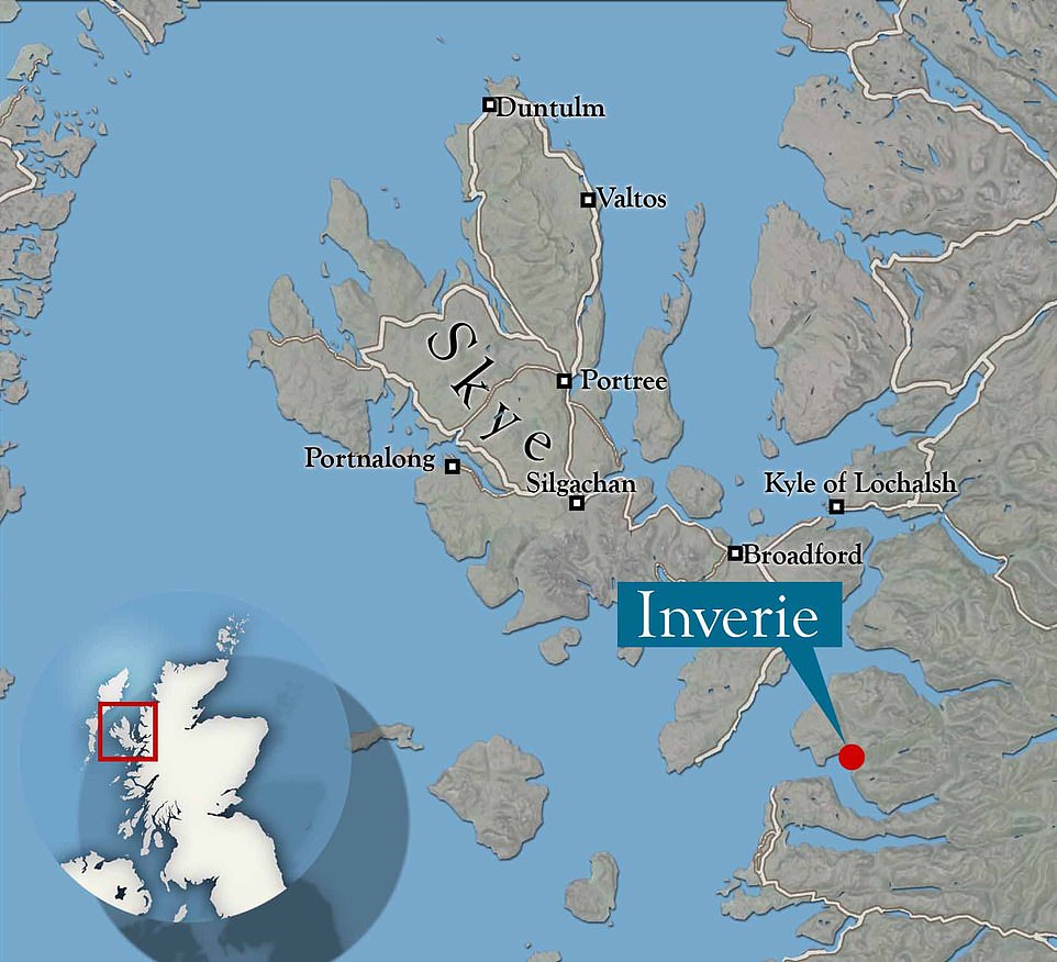 Inverie nestles in a bay of Loch Nevis in the north-west of Scotland, just 13 miles from the Isle of Skye, as the crow flies