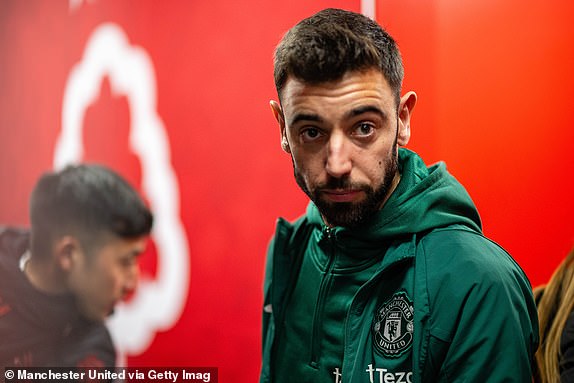 NOTTINGHAM, ENGLAND - DECEMBER 30: Bruno Fernandes of Manchester United arrives ahead of the Premier League match between Nottingham Forest and Manchester United at City Ground on December 30, 2023 in Nottingham, England. (Photo by Ash Donelon/Manchester United via Getty Images)